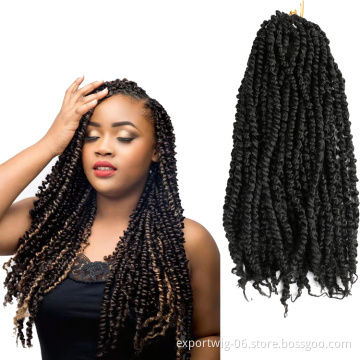 Pre-twisted Passion Twist Crochet Hair Extensions Passion 18inch Pre-looped  Water Wave Twist  for Black Women Crochet Wholesale